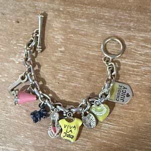 Y2K Juicy Couture Viva La Juicy Charm Bracelet with Yellow and Pink
